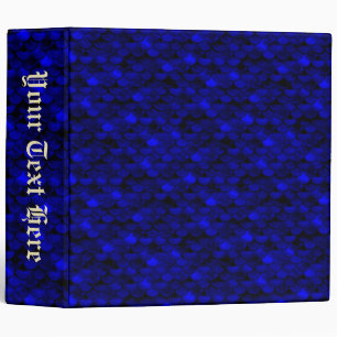Falln Dark Blue Mermaid Scales 3 Ring Binder