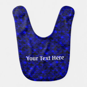 Falln Dark Blue Mermaid Scales Baby Bib
