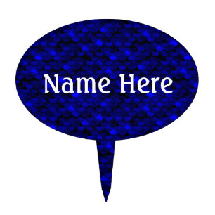 Falln Dark Blue Mermaid Scales Cake Topper