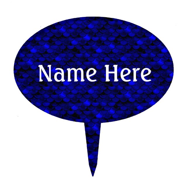 Falln Dark Blue Mermaid Scales Cake Topper (Front)