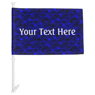 Falln Dark Blue Mermaid Scales Car Flag