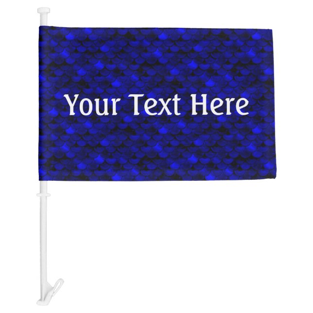 Falln Dark Blue Mermaid Scales Car Flag (Front)