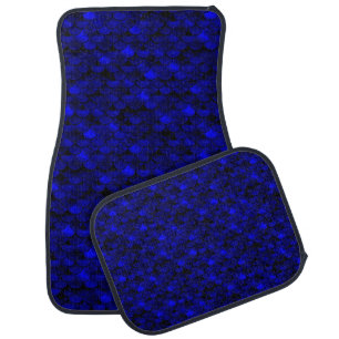 Falln Dark Blue Mermaid Scales Car Mat