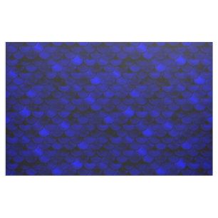 Falln Dark Blue Mermaid Scales Fabric