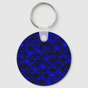 Falln Dark Blue Mermaid Scales Keychain