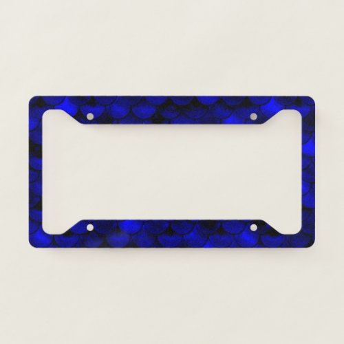 Falln Dark Blue Mermaid Scales License Plate Frame
