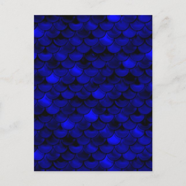 Falln Dark Blue Mermaid Scales Postcard (Front)