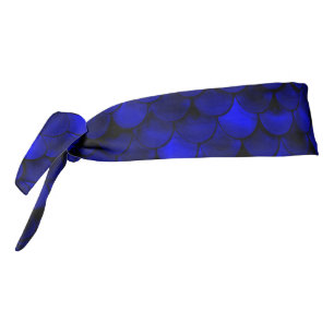 Falln Dark Blue Mermaid Scales Tie Headband