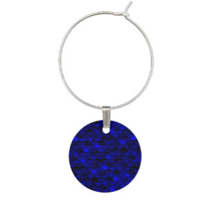 Falln Dark Blue Mermaid Scales Wine Glass Charm