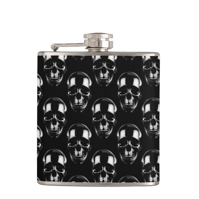 Falln Dark Skulls Flask (Front)