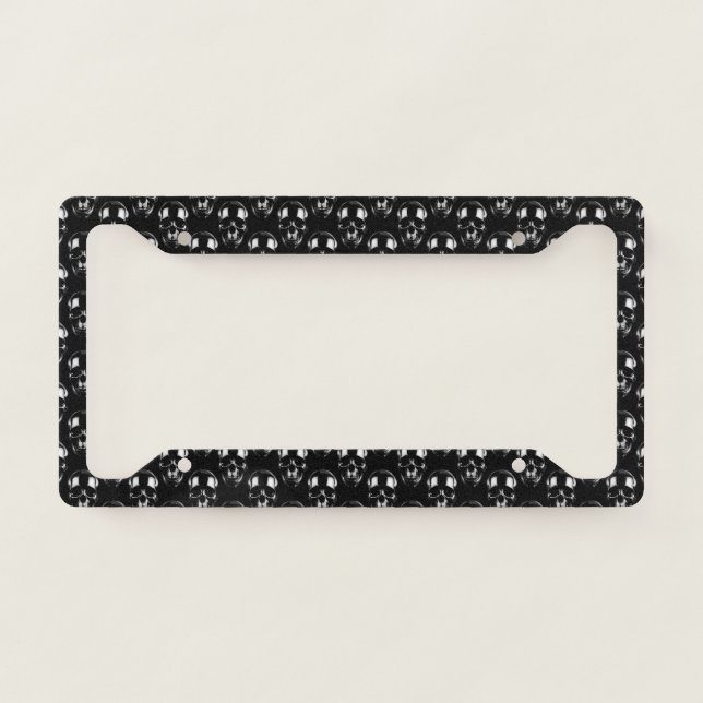Falln Dark Skulls License Plate Frame (Front)