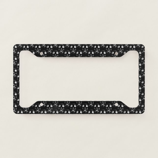 Falln Dark Skulls License Plate Frame (Front)