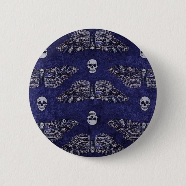 Falln Deathshead Moth and Skulls Button (Front)