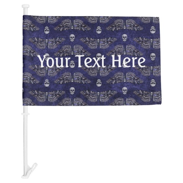 Falln Deathshead Moth and Skulls Car Flag (Front)