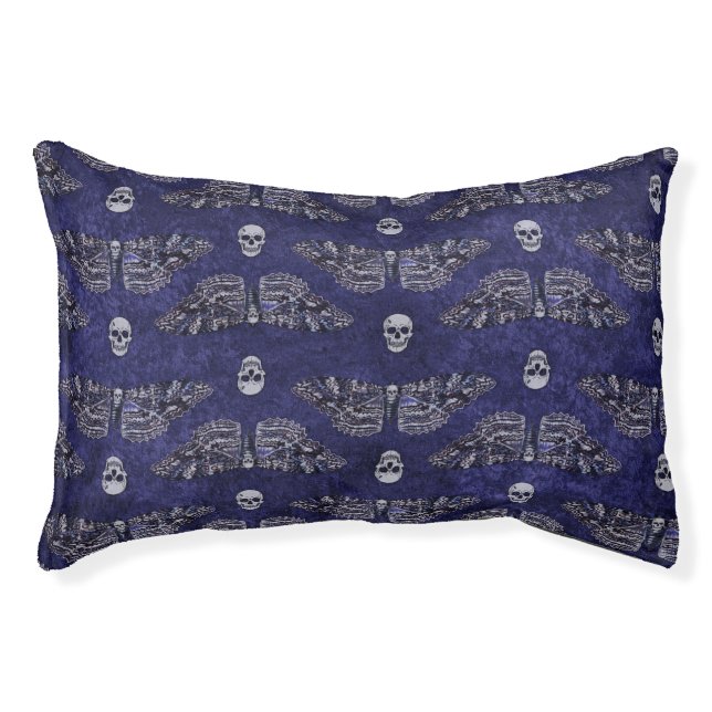 Falln Deathshead Moth and Skulls Pet Bed (Front)
