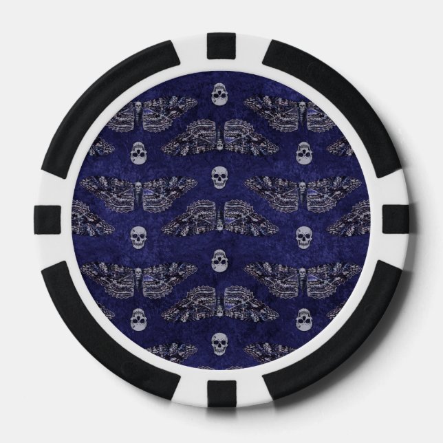 Falln Deathshead Moth and Skulls Poker Chips (Front)