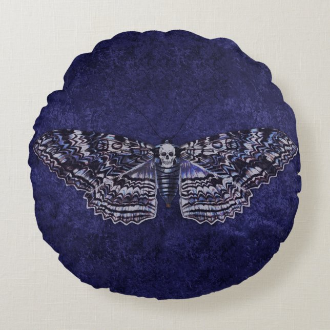 Falln Deathshead Moth Round Pillow (Front)