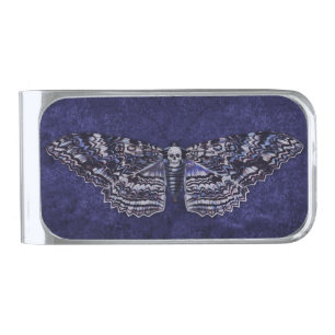 Falln Deathshead Moth Silver Finish Money Clip