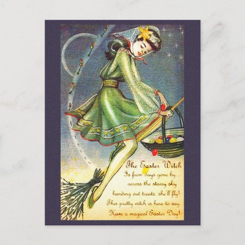 Falln Easter Witch Holiday Postcard