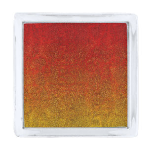 Falln Flame Glitter Gradient Silver Finish Lapel Pin