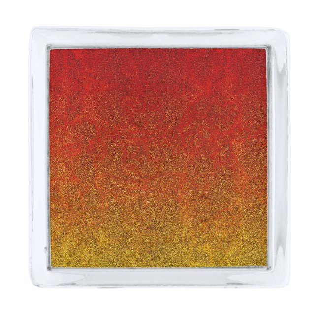 Falln Flame Glitter Gradient Silver Finish Lapel Pin (Front)