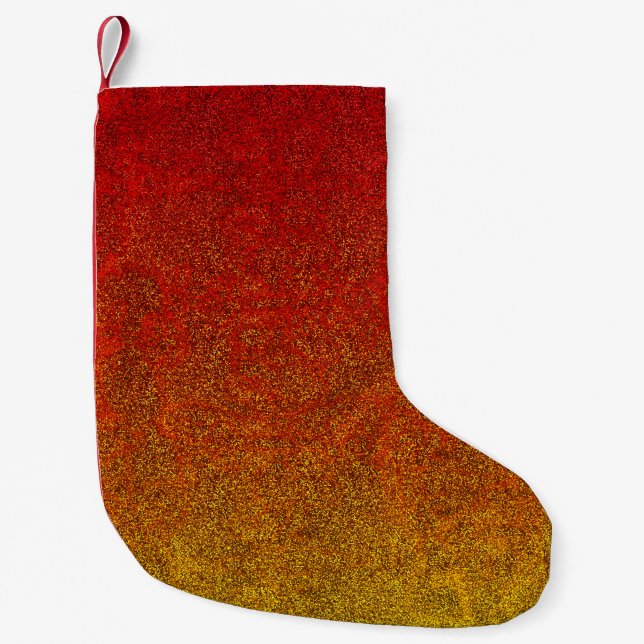Falln Flame Glitter Gradient Small Christmas Stocking (Front)