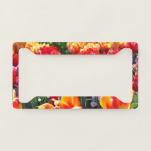 Falln Floral Crimson Waves License Plate Frame