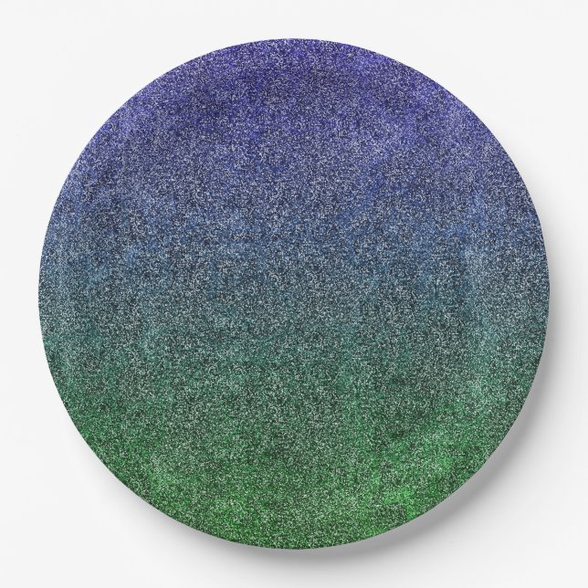 Falln Forest Nightfall Glitter Gradient Paper Plates (Front)