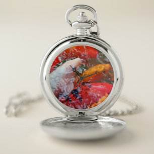 Falln Gathering Koi Pocket Watch