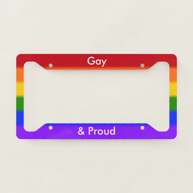 Falln Gay and Proud License Plate Frame (Front)