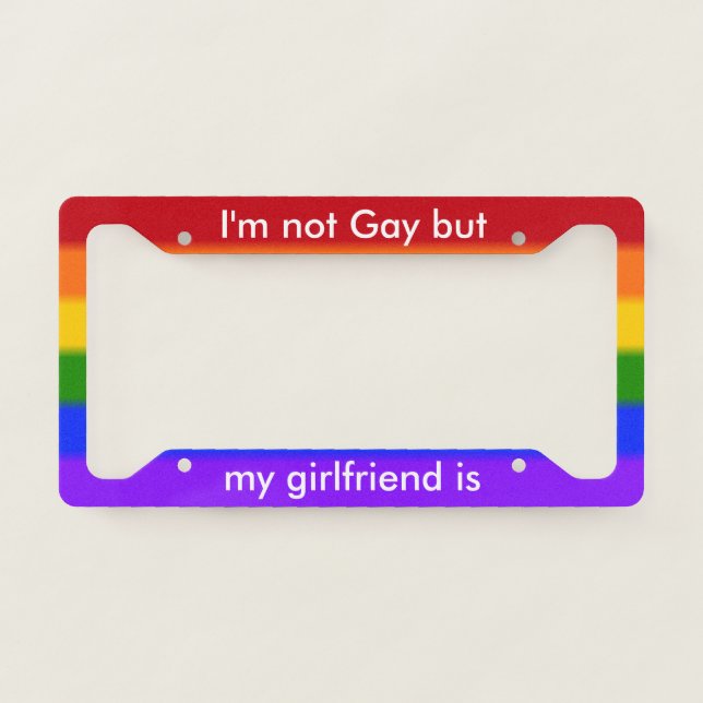 Falln Gay Girlfriend License Plate Frame (Front)