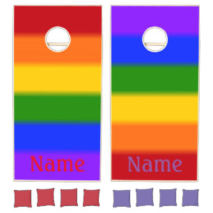 Falln Gay Pride Flag Cornhole Set
