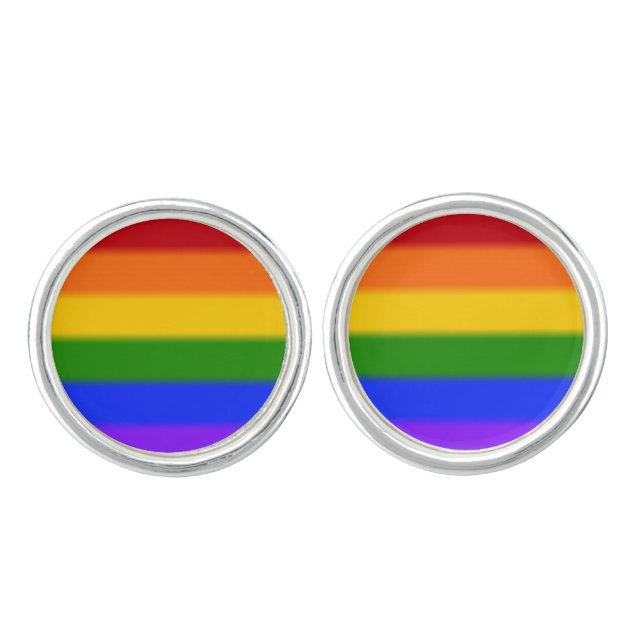 Falln Gay Pride Flag Cufflinks (Front)