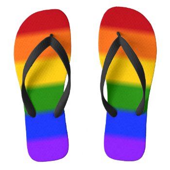 Falln Gay Pride Flag Flip Flops by FallnAngelCreations at Zazzle