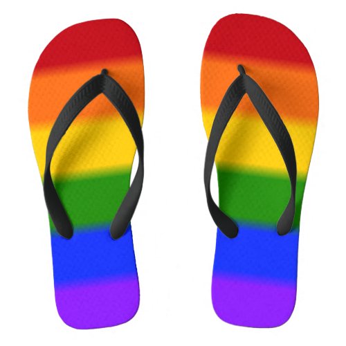 Falln Gay Pride Flag Flip Flops