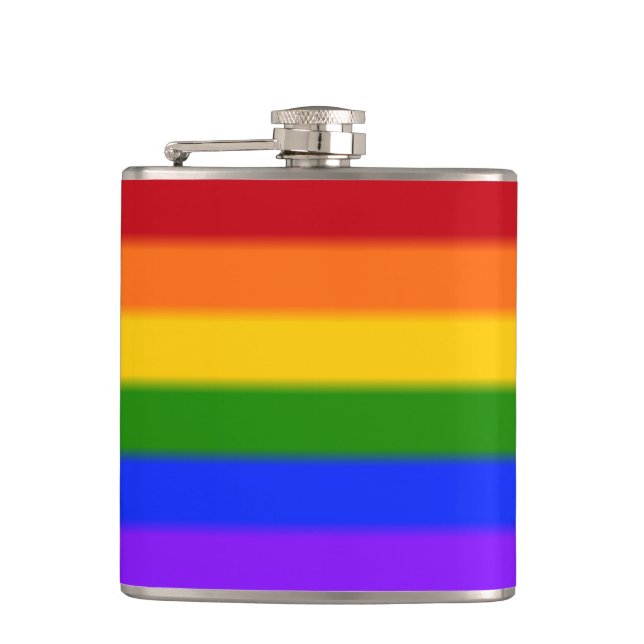 Falln Gay Pride Flag Hip Flask (Front)