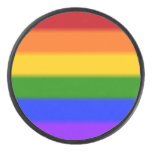 Falln Gay Pride Flag Hockey Puck