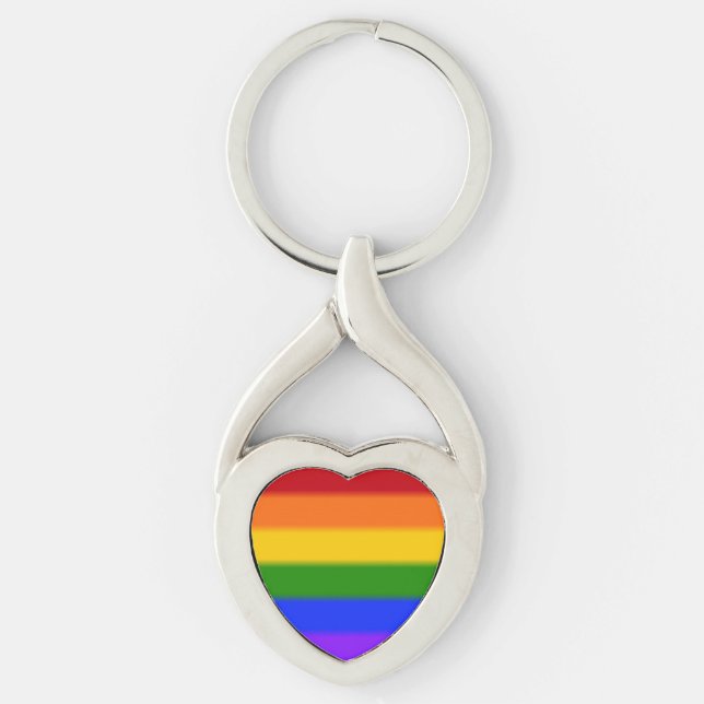 Falln Gay Pride Flag Keychain (Front)