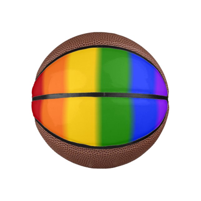 Falln Gay Pride Flag Mini Basketball (Front)