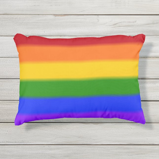 Falln Gay Pride Flag Outdoor Pillow (Front)