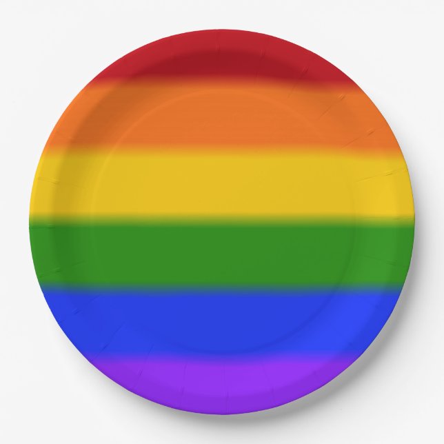 Falln Gay Pride Flag Paper Plates (Front)