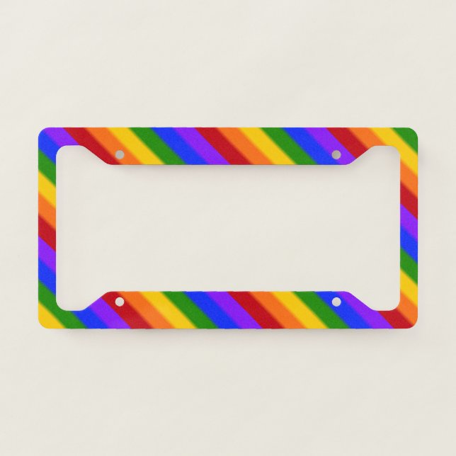 Falln Gay Pride Flag Rainbow License Plate Frame (Front)