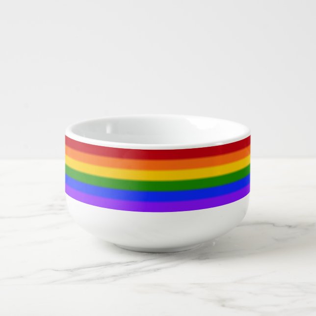 Falln Gay Pride Flag Soup Mug (Front)