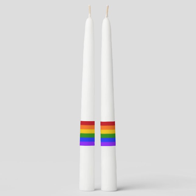 Falln Gay Pride Flag Taper Candle (Front)