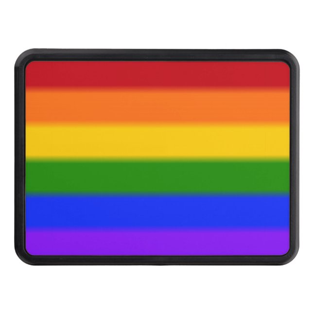 Falln Gay Pride Flag Tow Hitch Cover (Front)