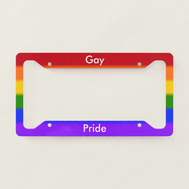 Falln Gay Pride License Plate Frame (Front)