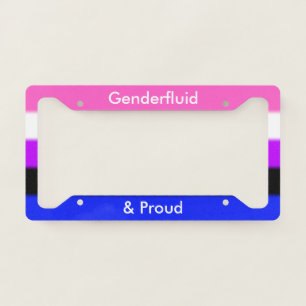Falln Genderfluid and Proud License Plate Frame