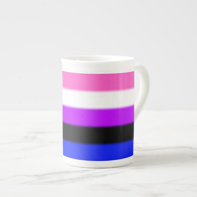 Falln Genderfluid Pride Flag Bone China Mug (Front Right)