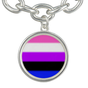 Falln Genderfluid Pride Flag Charm Bracelet