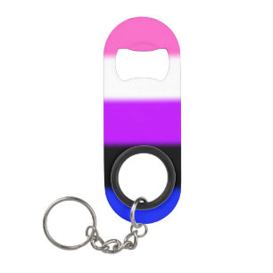 Falln Genderfluid Pride Flag Keychain Bottle Opener
